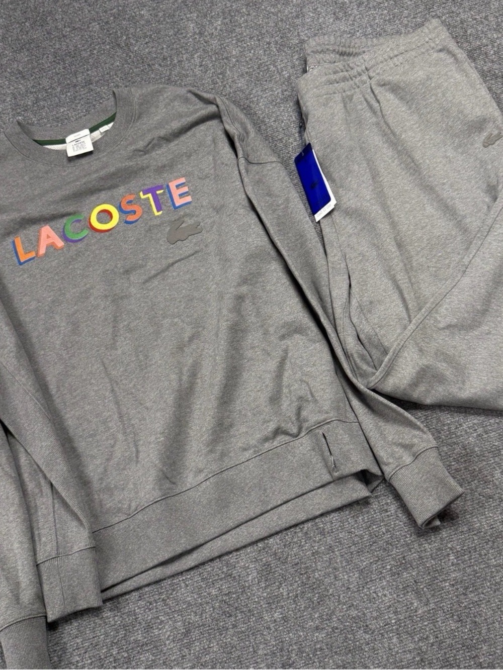 Mens Gray Lacoste Track Suit Two Piece Sz 3XL NWT
